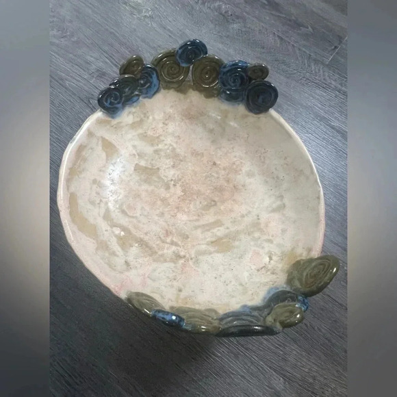 Decorative Pottery Coil Swirl Bowl Basket Signed Emily - Picture 4 of 13